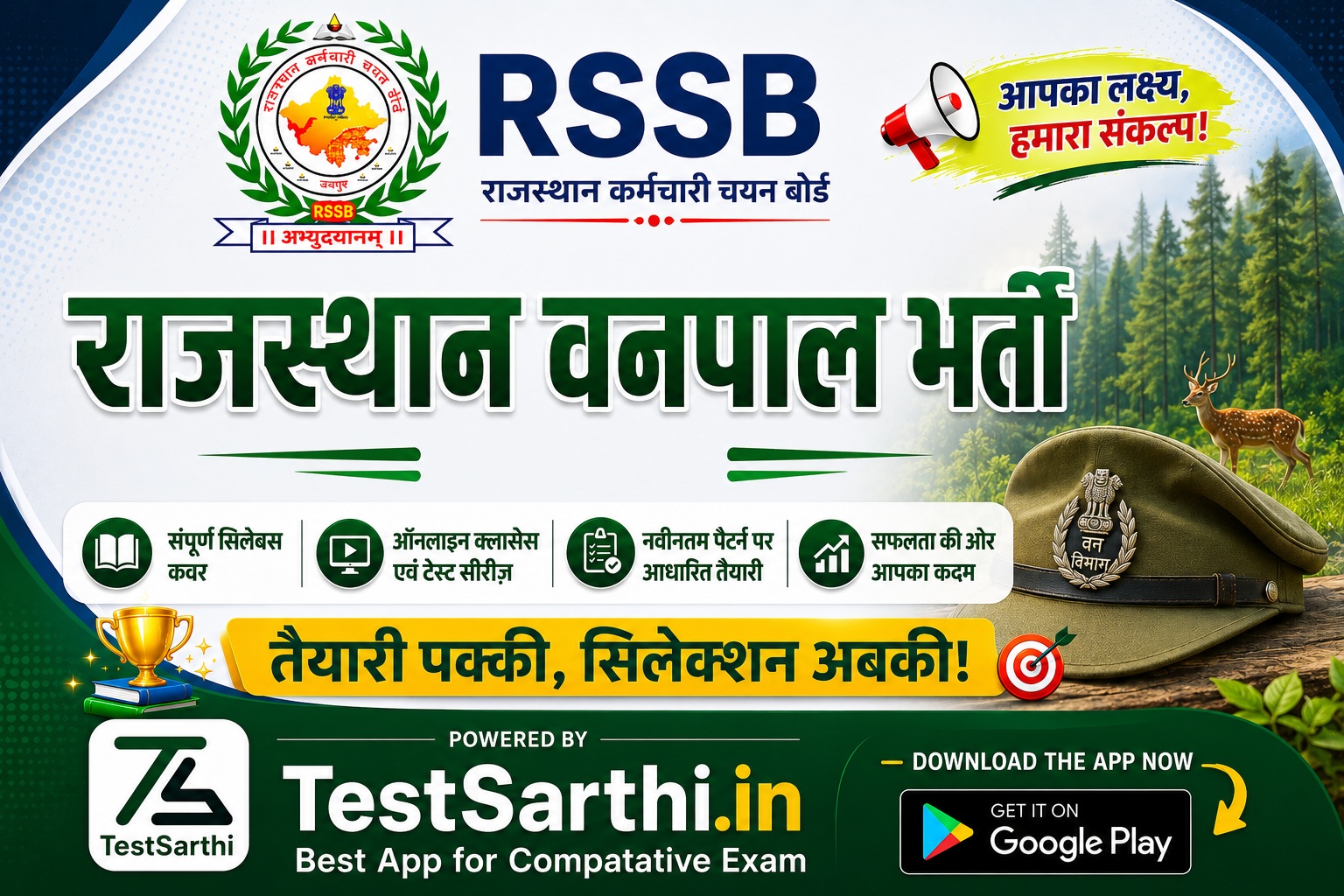 राजस्थान वनपाल भर्ती - Exam Banner